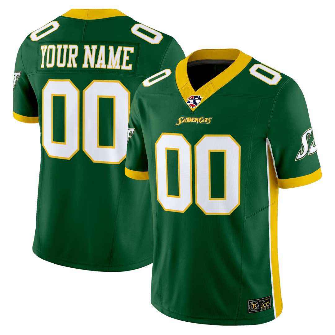 Houston SaberCats Green Custom Jersey - All Stitched