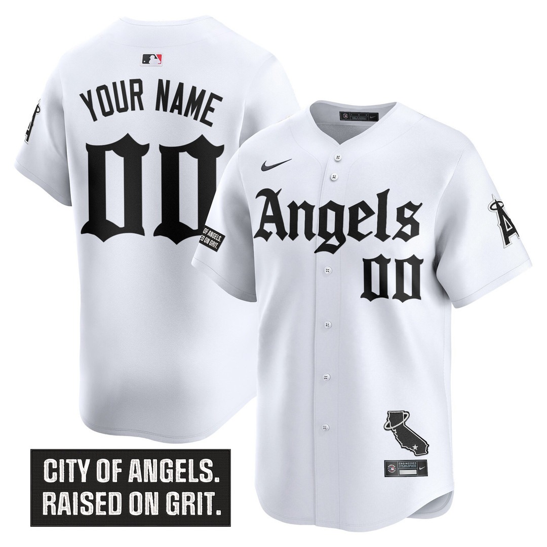 Los Angeles Angels 'Gothic Halo Edition' Vapor Premier Limited Custom Jersey White - All Stitched