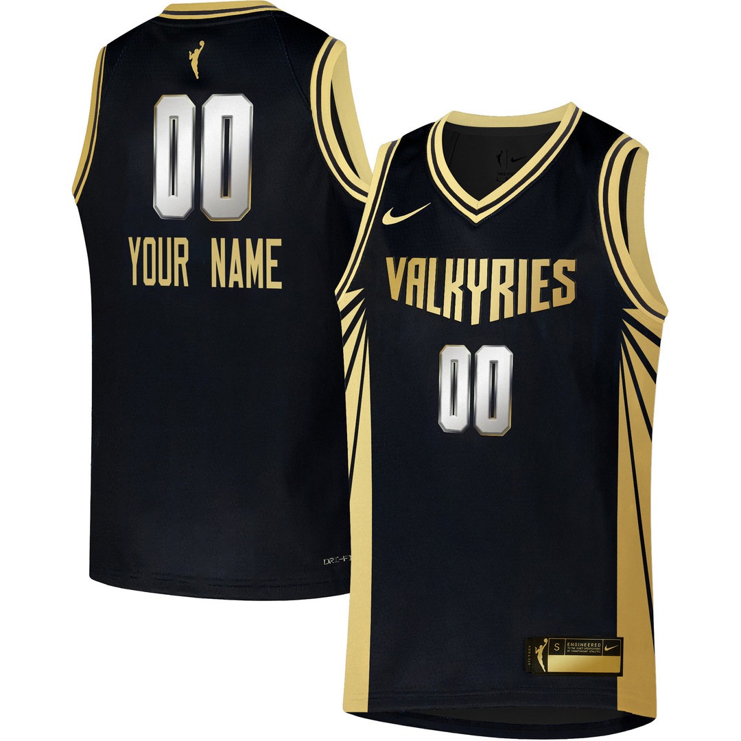 Golden State Valkyries 2025 Explorer Edition Victory Custom Jersey Black Gold - All Stitched