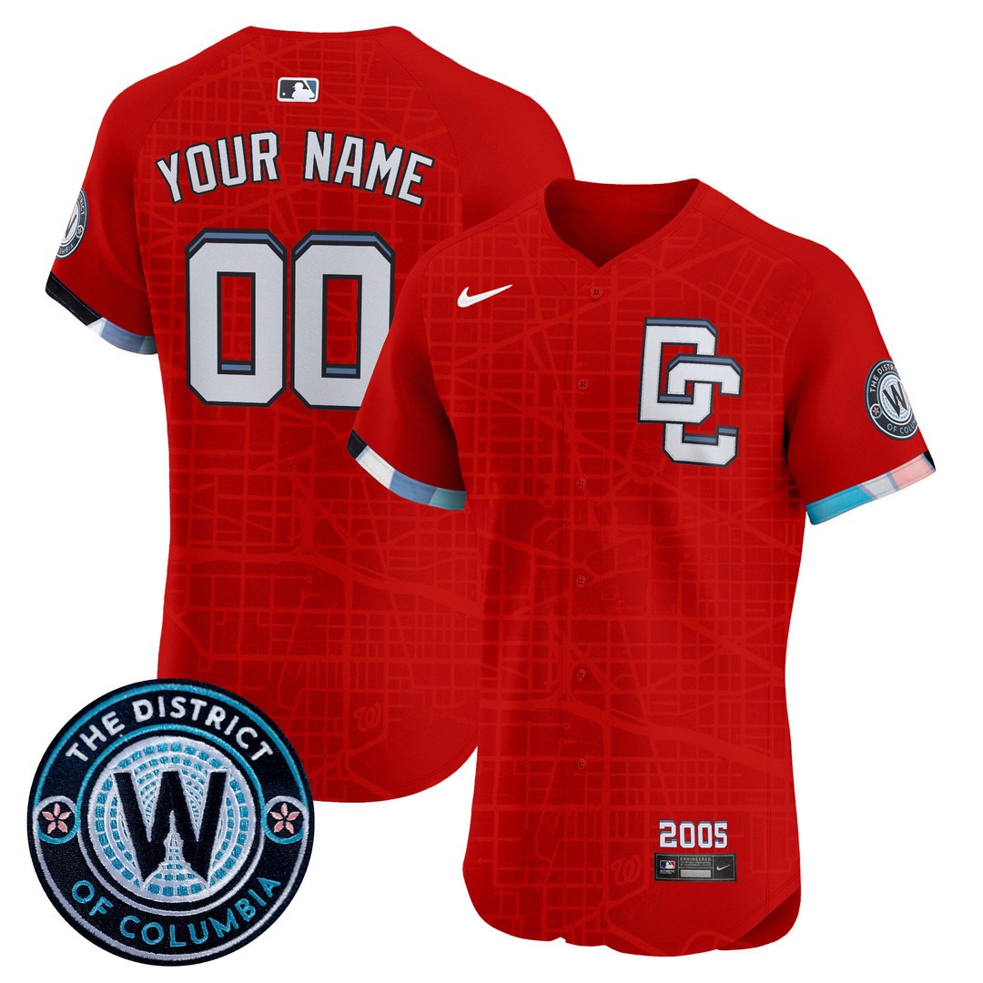 Washington Nationals Red 2025 City Connect Vapor Premier Elite Custom Jersey - Stitched