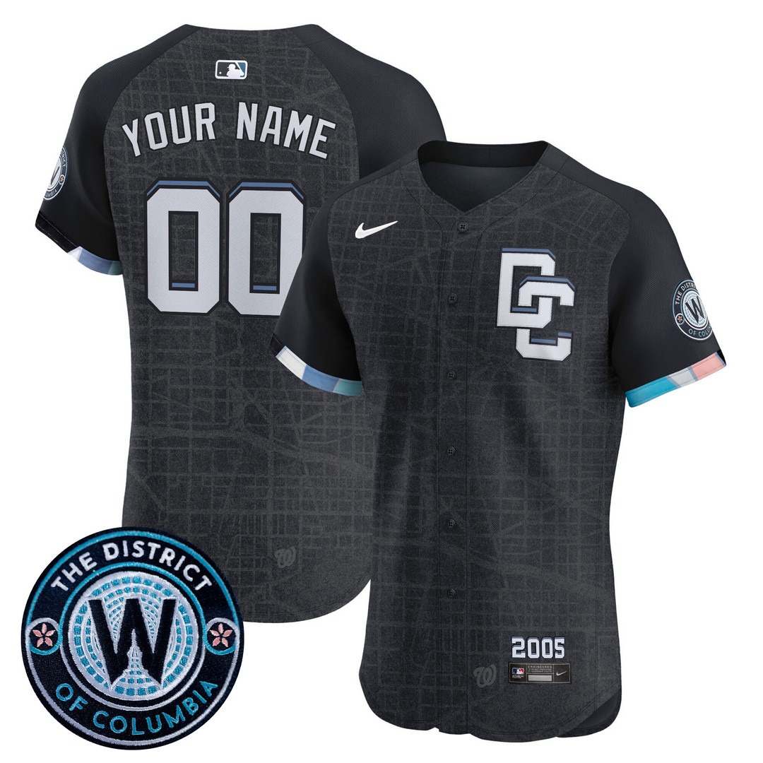 Washington Nationals Navy 2025 City Connect Vapor Premier Elite Custom Jersey - Stitched