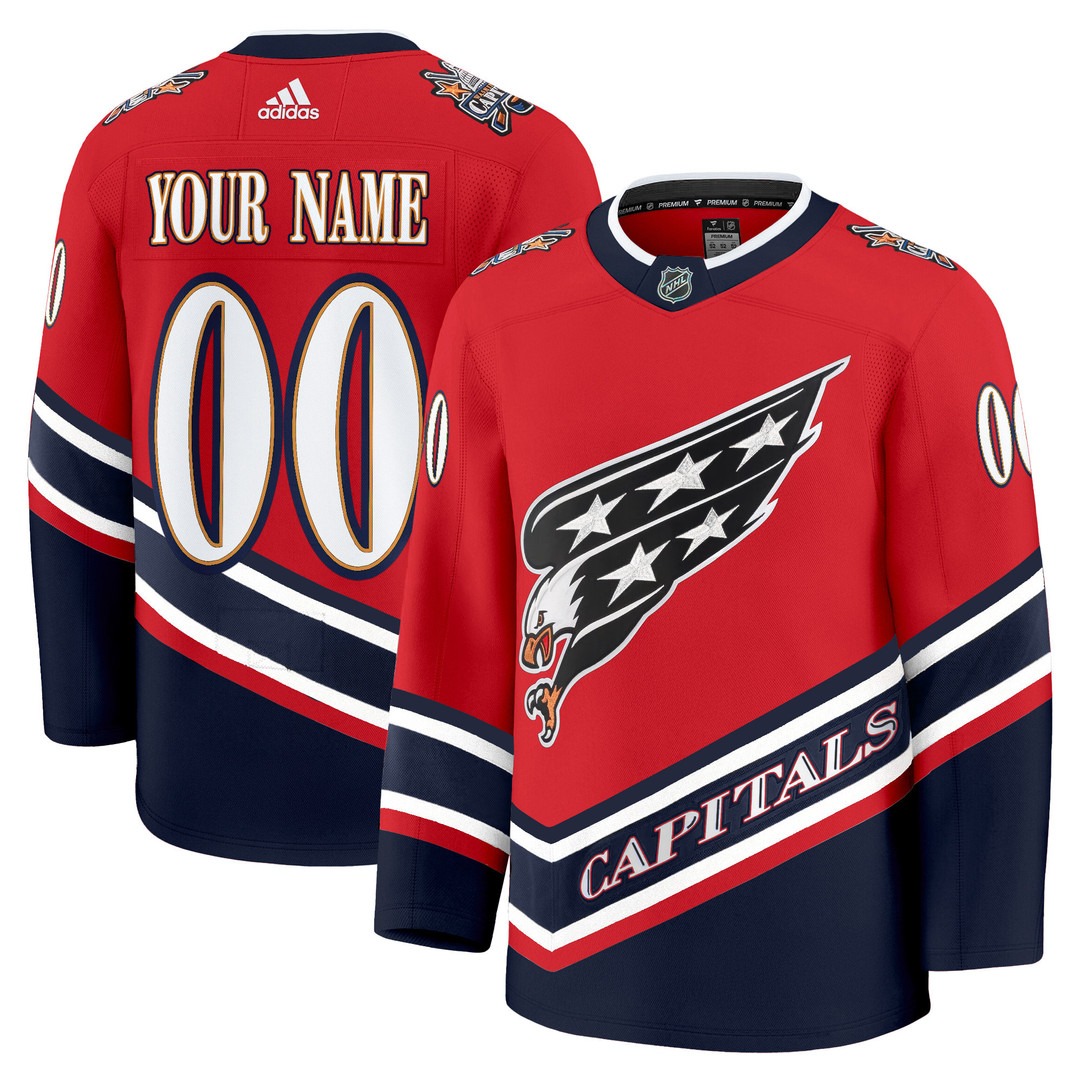 Washington Capitals Screaming Eagle Red Custom Jersey Collection (1995-2024) - All Stitched