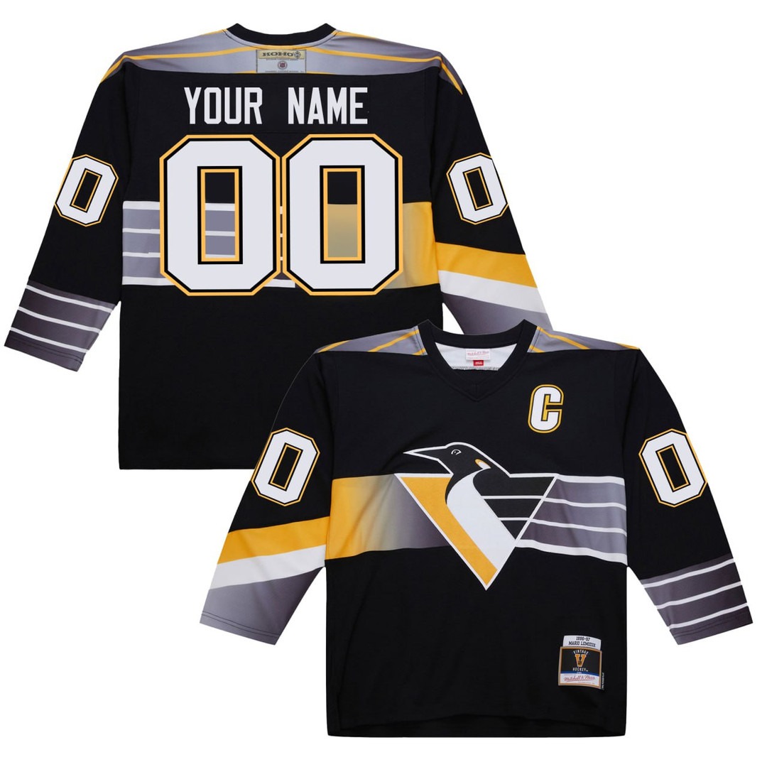 Pittsburgh Penguins Black 1996-97 Throwback Custom Jersey - All Stitched