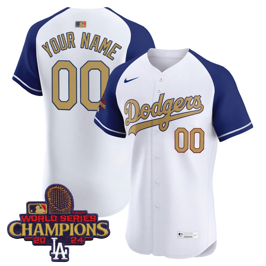 Dodgers 2025 Gold Vapor Premier Elite Custom Jersey Alternate - All Stitched