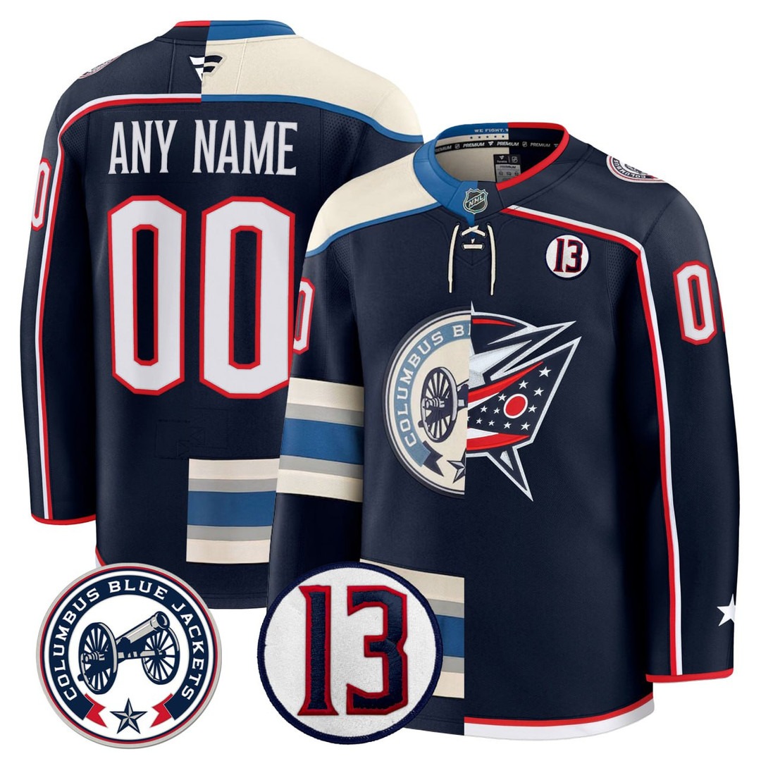 Columbus Blue Jackets Split Custom Jersey - All Stitched