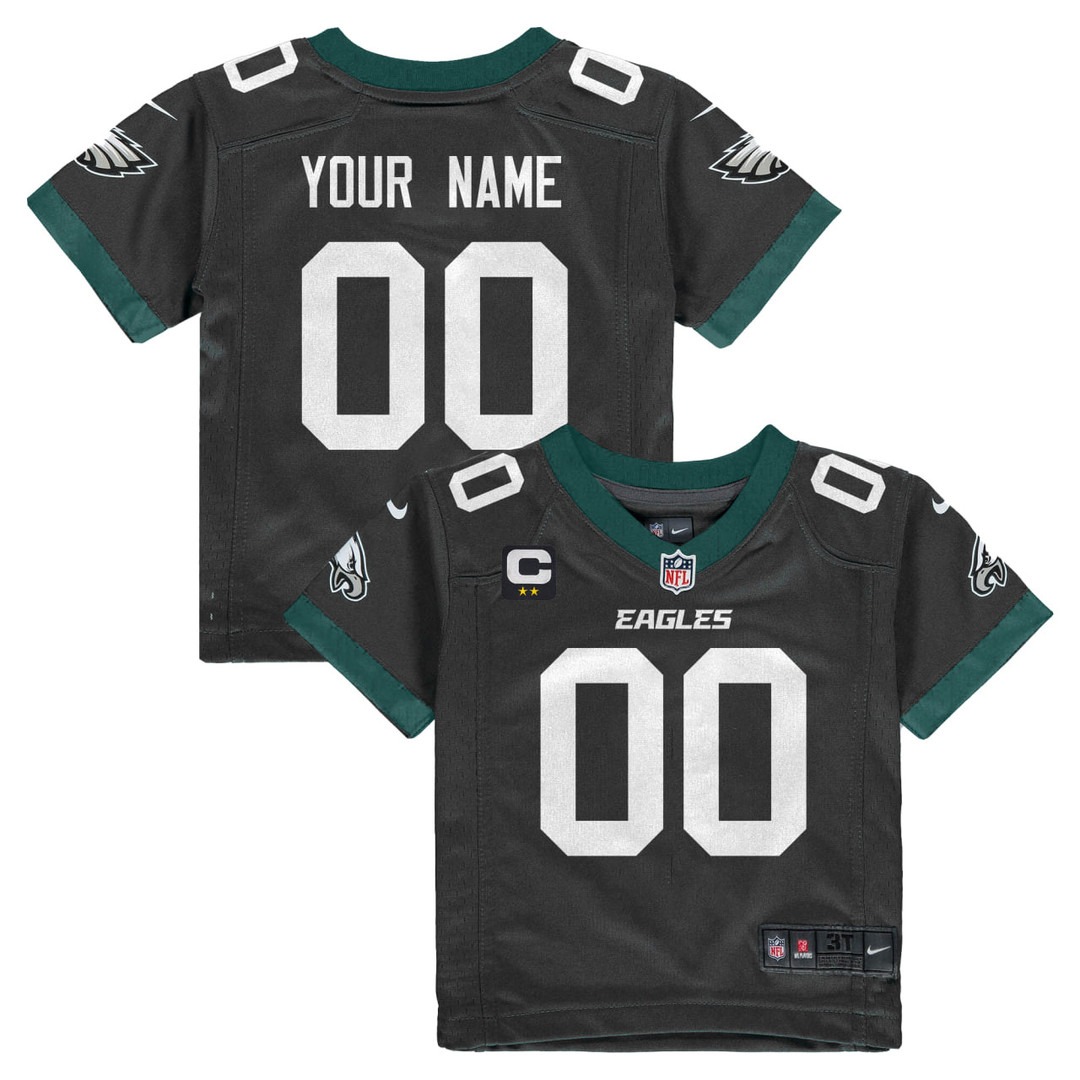 Toddler's Philadelphia Eagles Black Custom Jersey - All Stitched