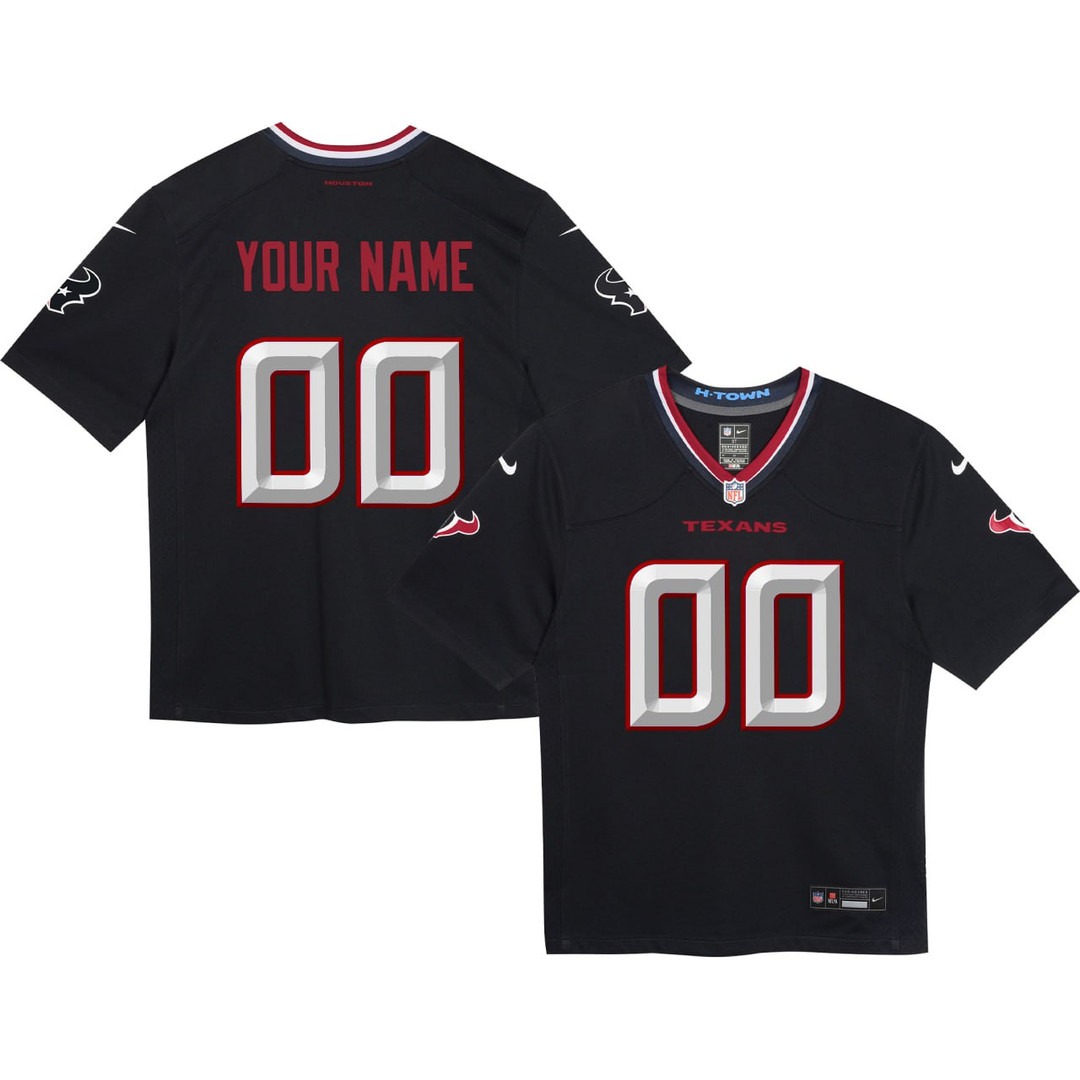 Toddler's Houston Texans Black Custom Jersey - All Stitched