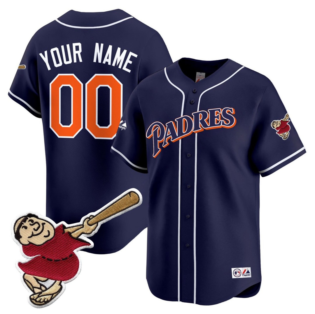 San Diego Padres Navy Baseball Custom Jersey - All-stitched