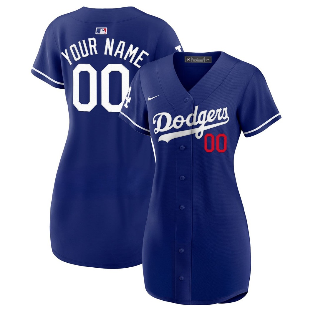 Los Angeles Dodgers Blue Custom Jersey Dress - All Stitched