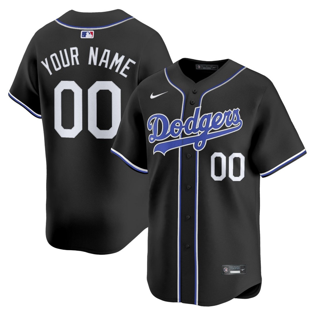 Los Angeles Dodgers Black Custom Jersey - All Stitched