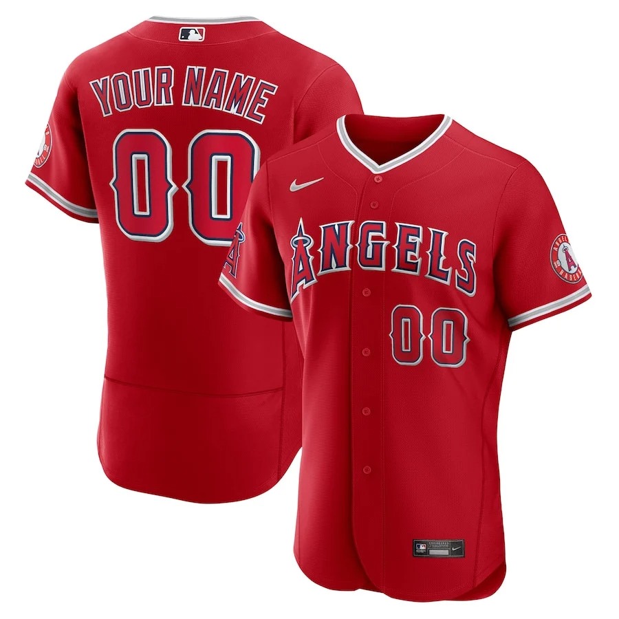 Los Angeles Angels Red Custom Jersey - All Stitched