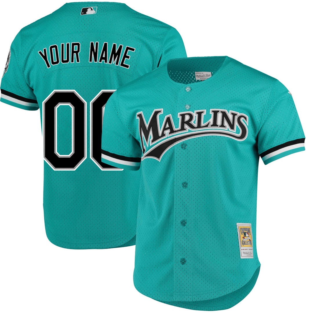 Florida Marlins Aqua Baseball Custom Jersey - All Stitched