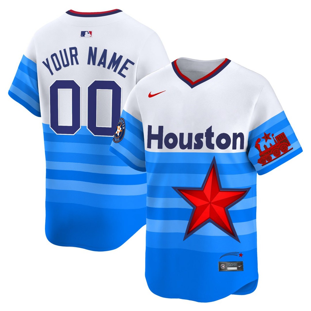 Houston Astros Baseball Blue Custom Jersey - All Stitched