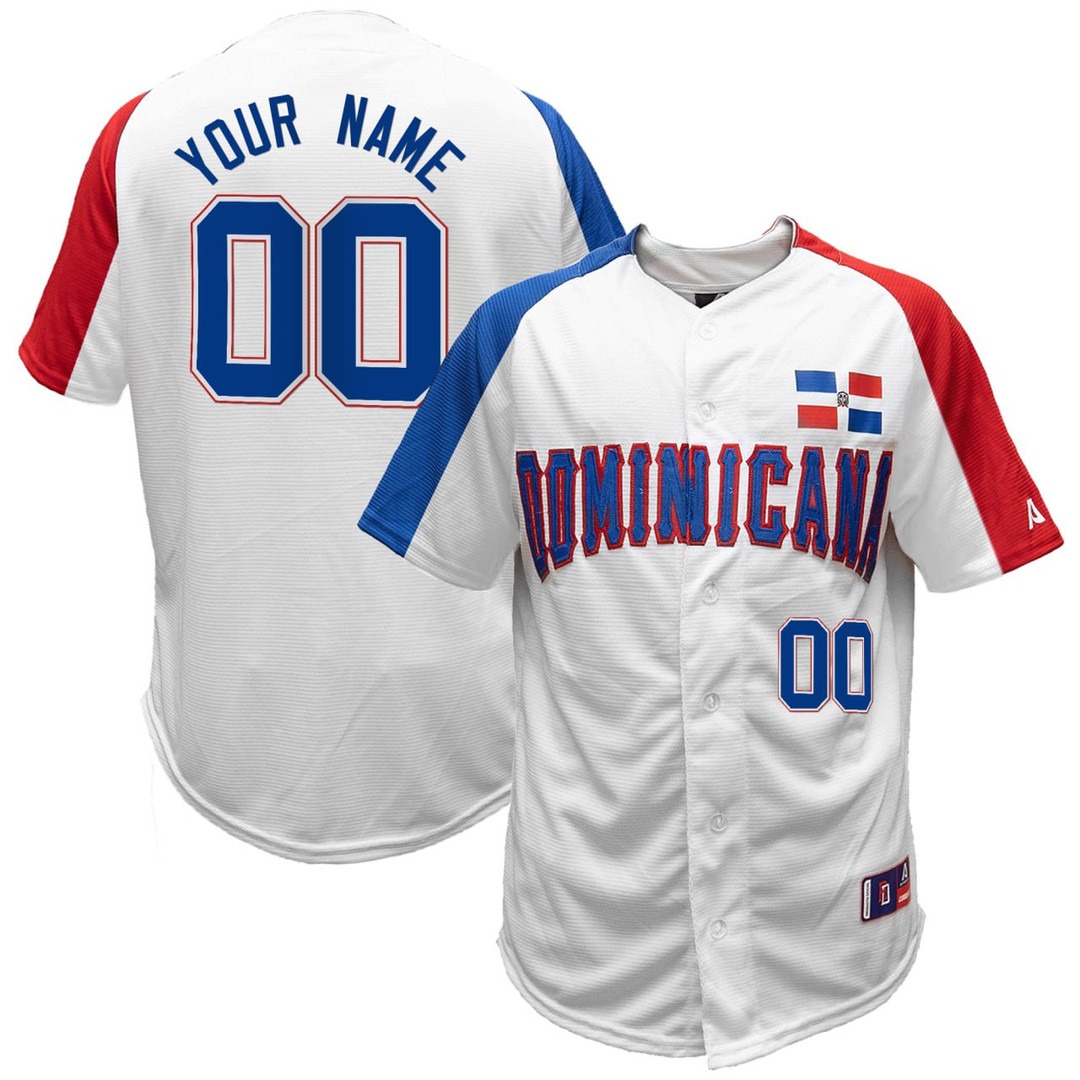 Dominican Republic Baseball White Custom Jersey - All Stitched