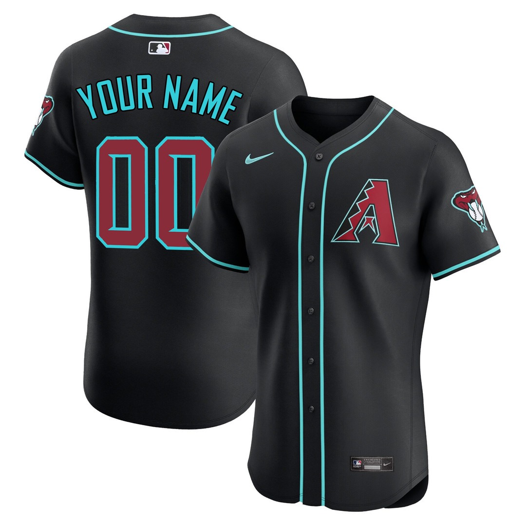 Arizona Diamondbacks Black 2024 Alternate Black Custom Jersey - All Stitched