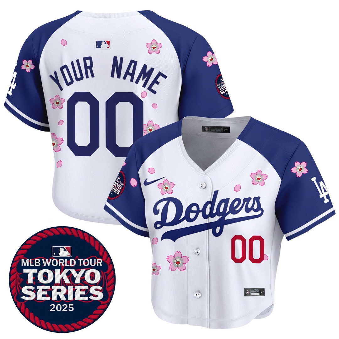 Dodgers Tokyo Series 2025 Crop Top Baseball Custom Jersey Alternate - Stitched