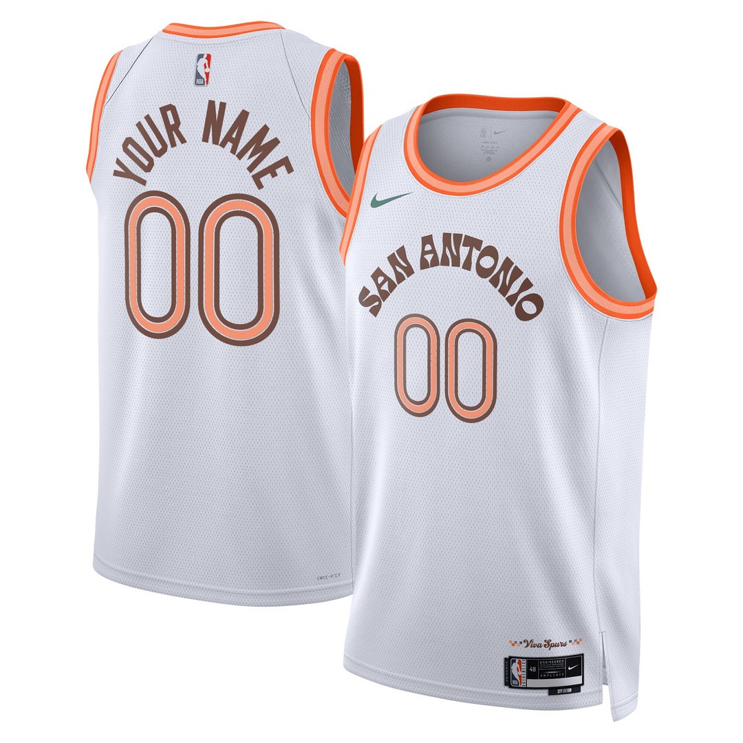 San Antonio Spurs City Edition White Custom Jersey - All Stitched