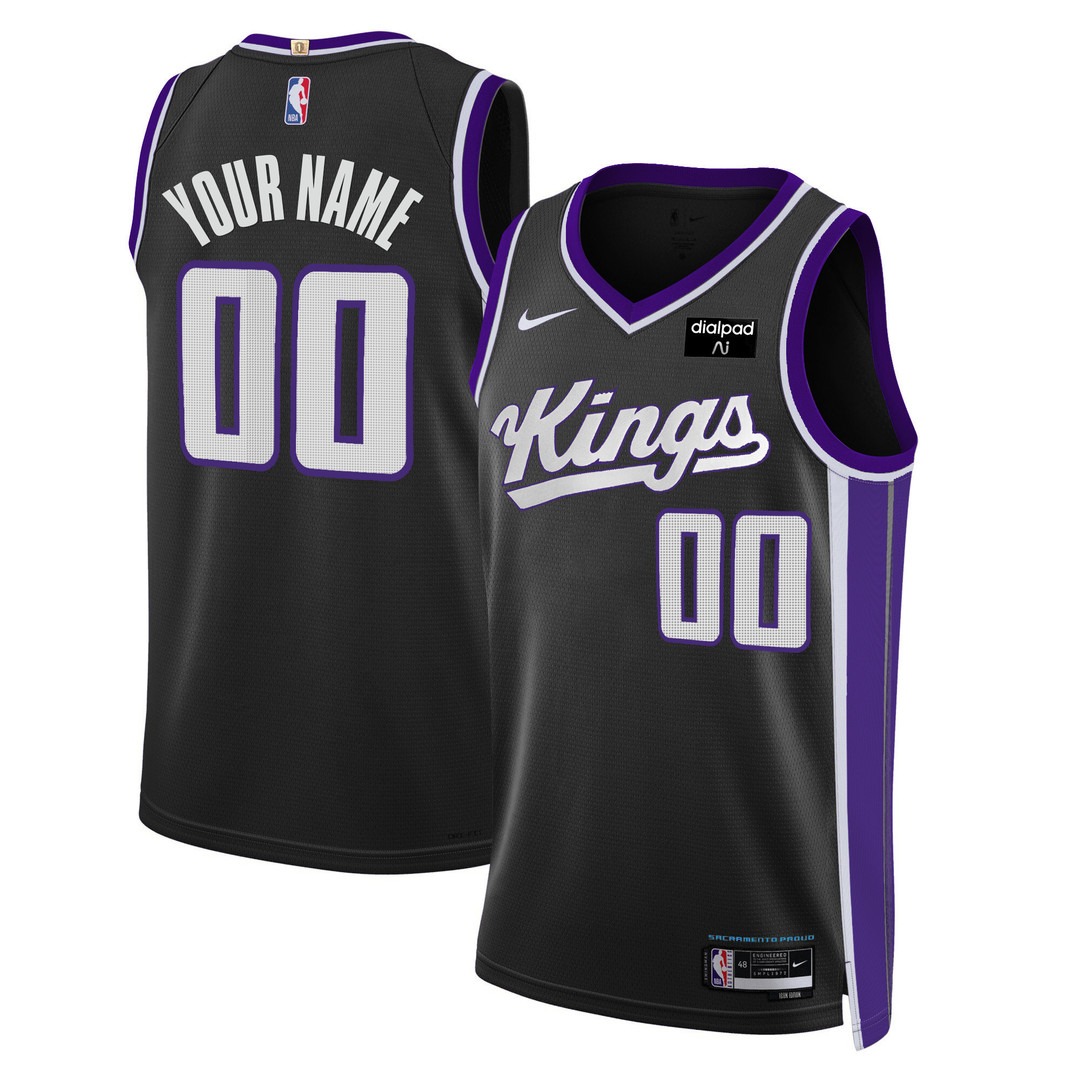 Sacramento Kings 2023-24 Swingman Custom Jersey Black - All Stitched