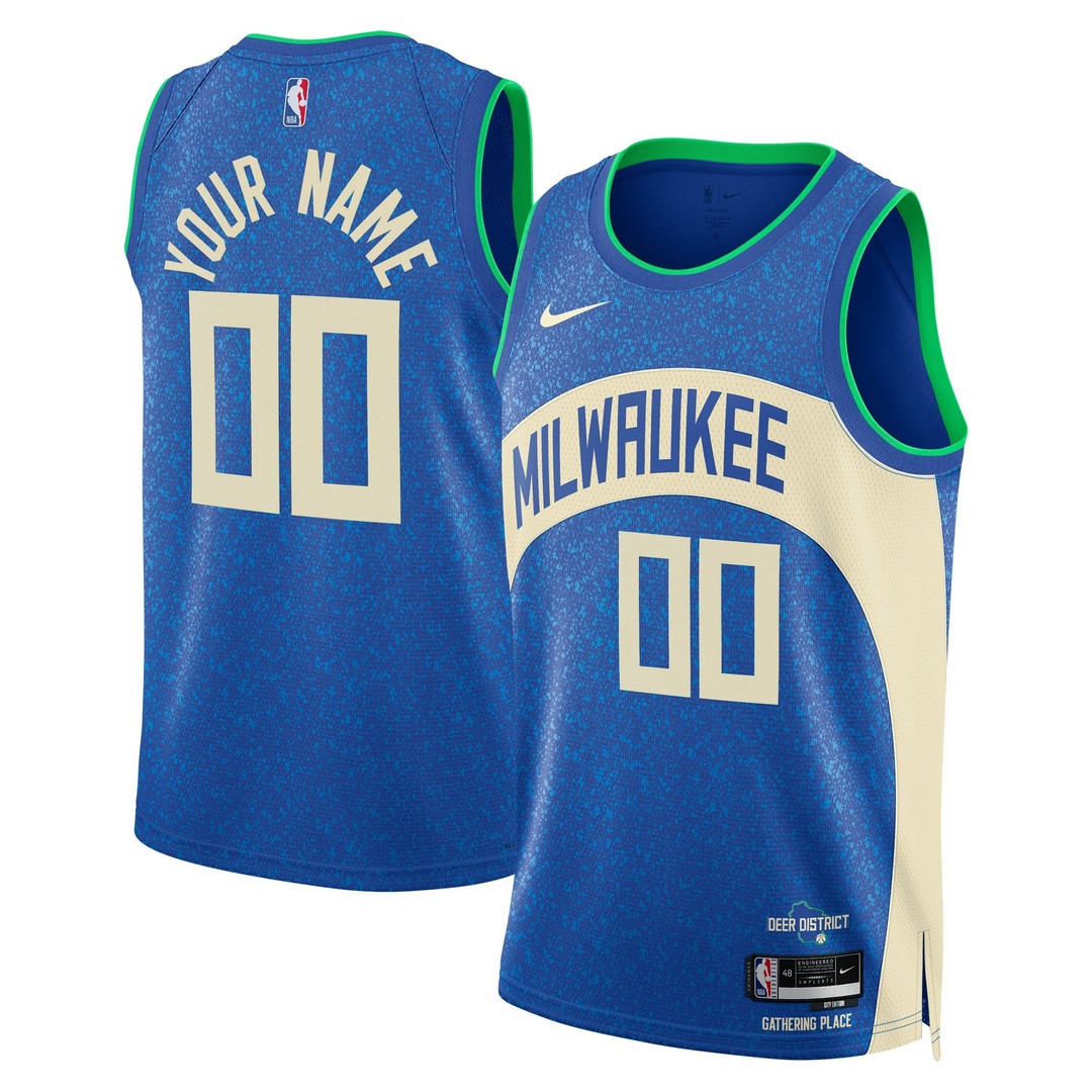 Milwaukee Bucks 2023-24 Swingman City Edition Custom Jersey - All Stitched