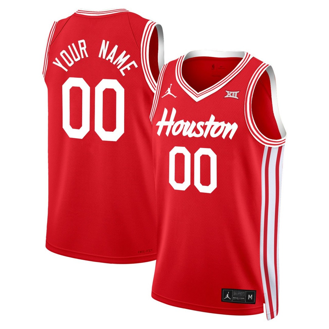 Houston Cougars 2024 Basketball Red Custom Jersey - All Stitched