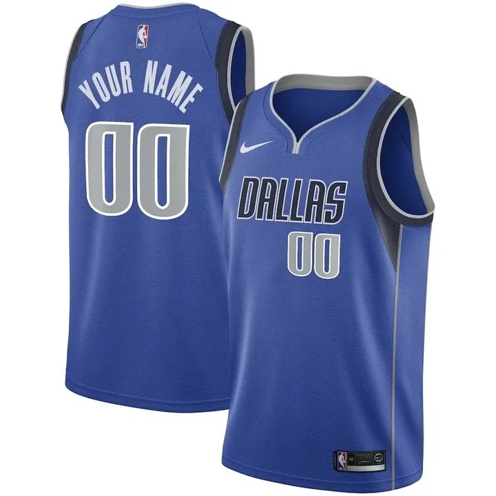 Dallas Mavericks  Custom Jersey Swingman Royal - All Stitched