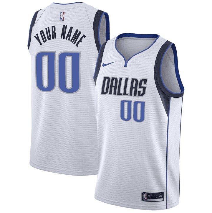 Dallas Mavericks  Custom Jersey Swingman White - All Stitched