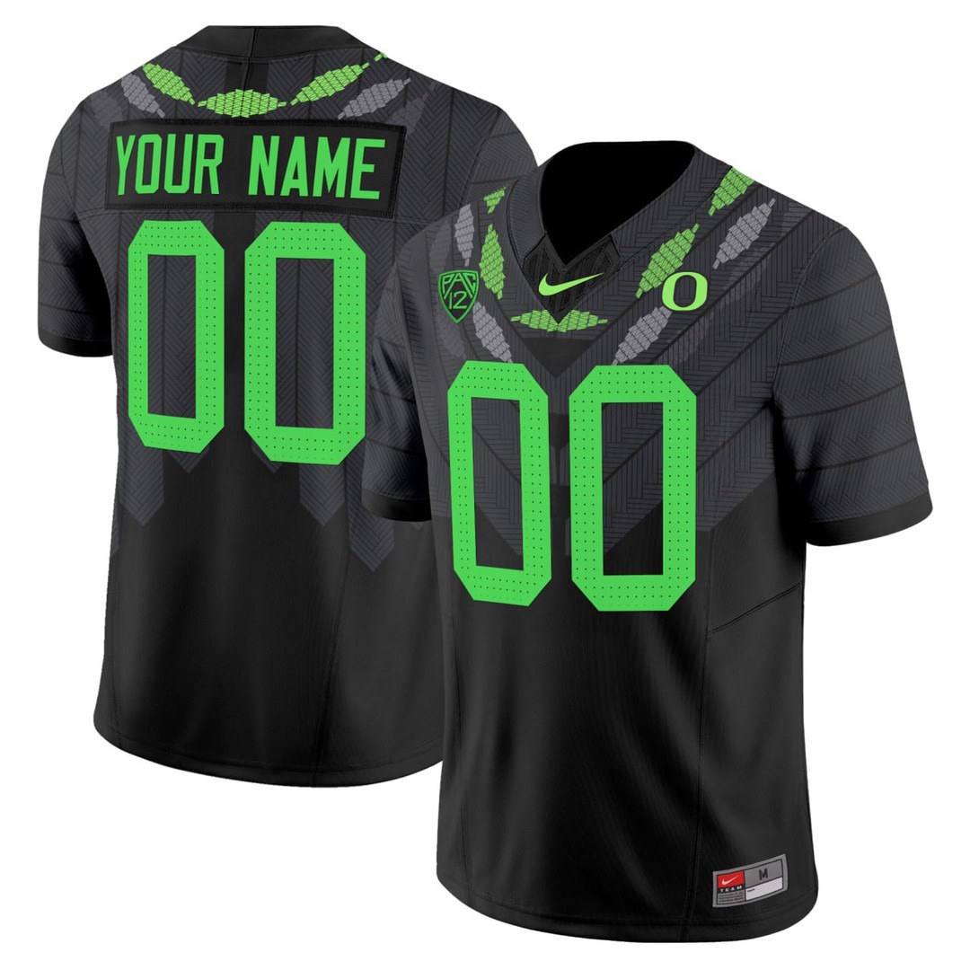 Oregon Ducks Ohana Black Custom Jersey - All Stitched