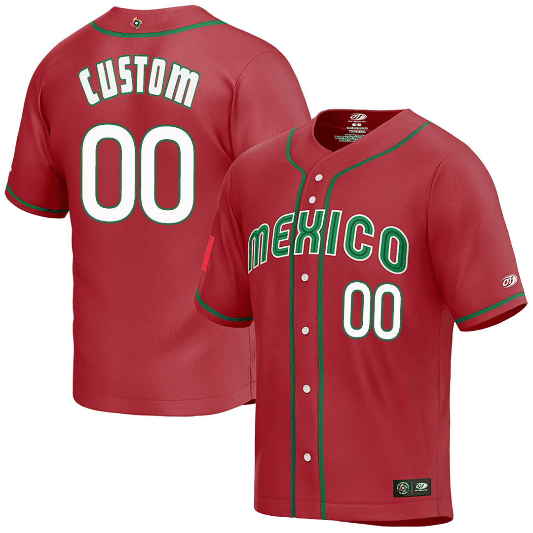 Mexico 2023 World Baseball Classic Red Custom Jersey - All Stitched