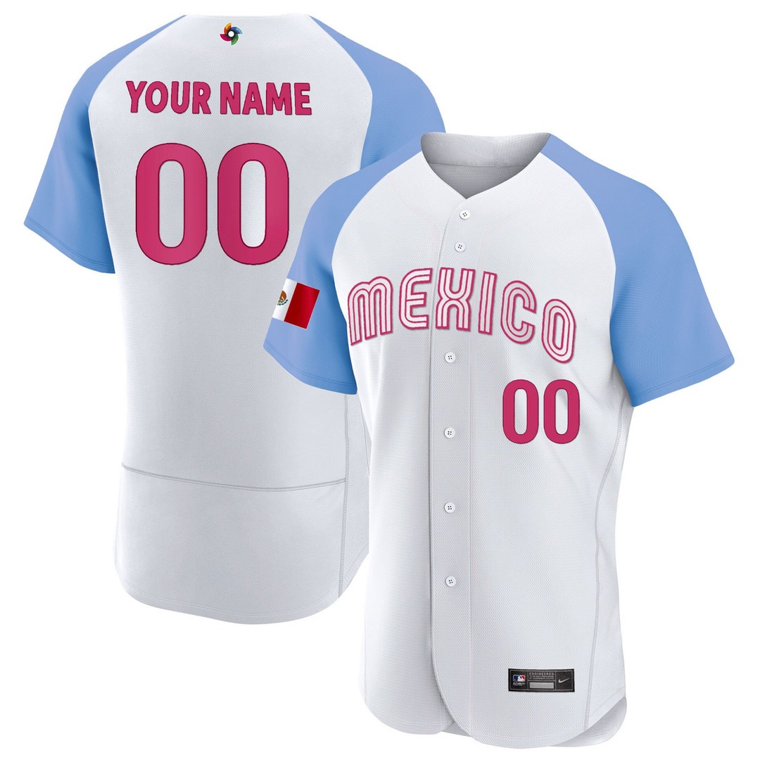 Mexico 2023 World Baseball Flex Base Custom Jersey White Alternate - All Stitched