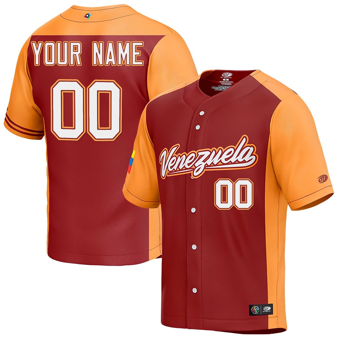 Venezuela 2023 World Baseball Classic Custom Jersey Burgundy - All Stitched