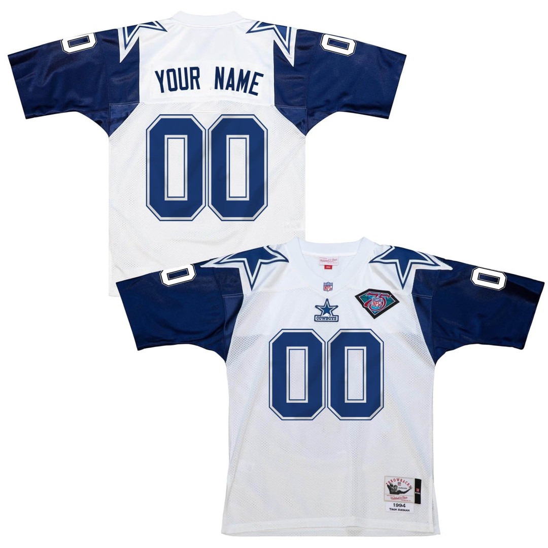 Dallas Cowboys 1994 Throwback Football Custom Jersey - All Stitched