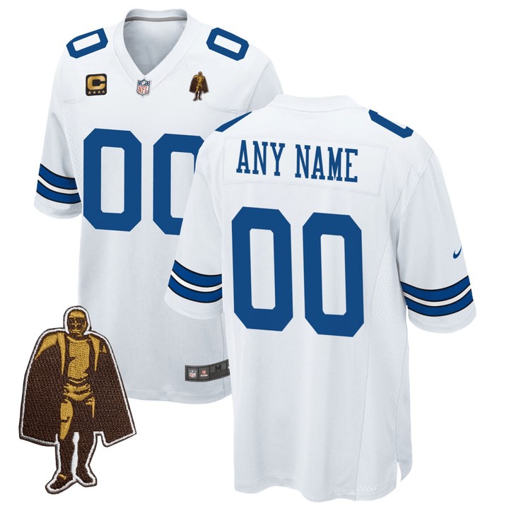 Dallas Cowboys White Patch Custom Jersey - All Stitched
