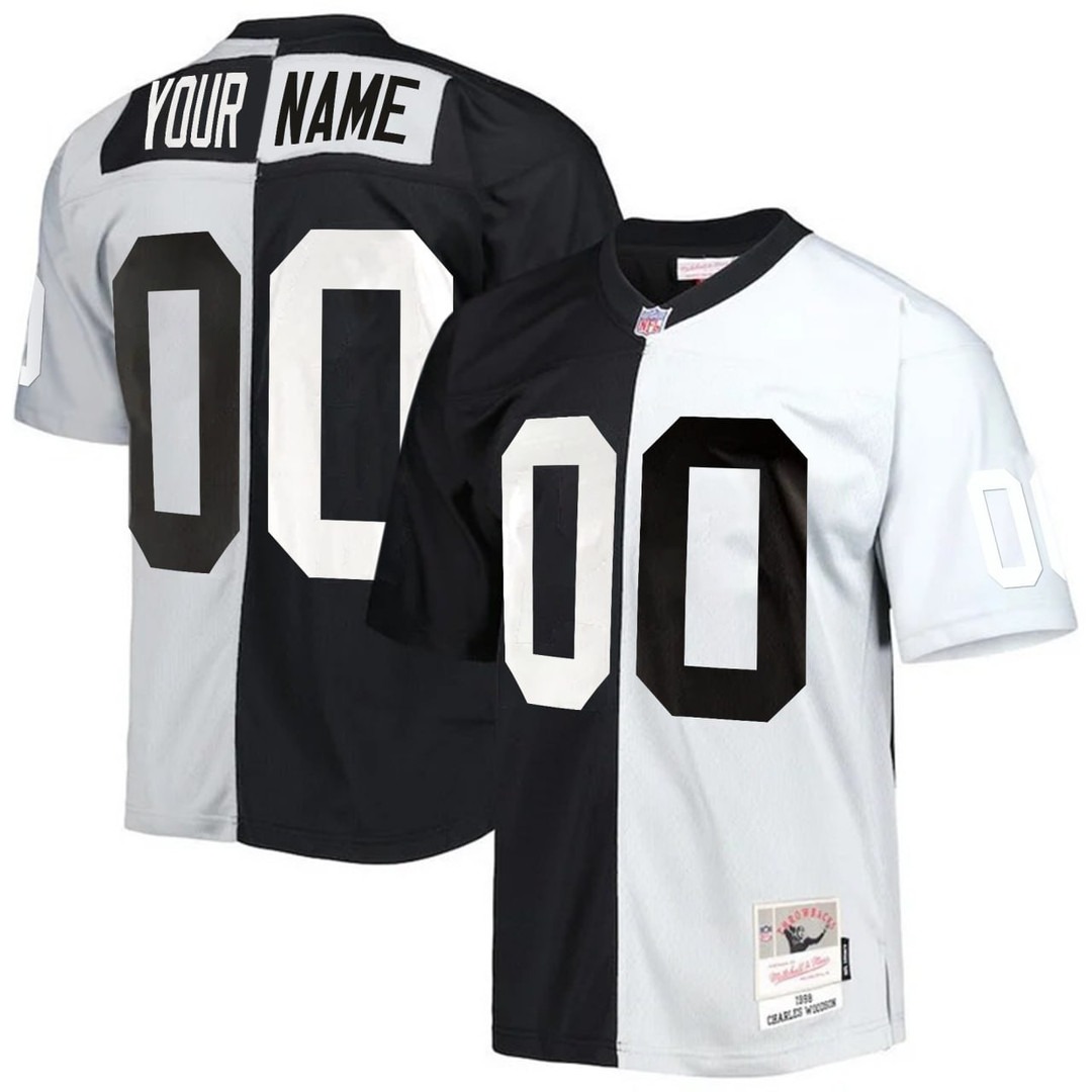 Las Vegas Raiders 1998 Split Football Custom Jersey - All Stitched