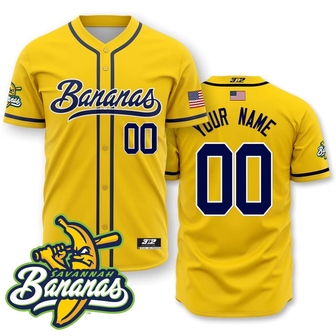 Bananas Yellow Custom Jersey - All Stitched