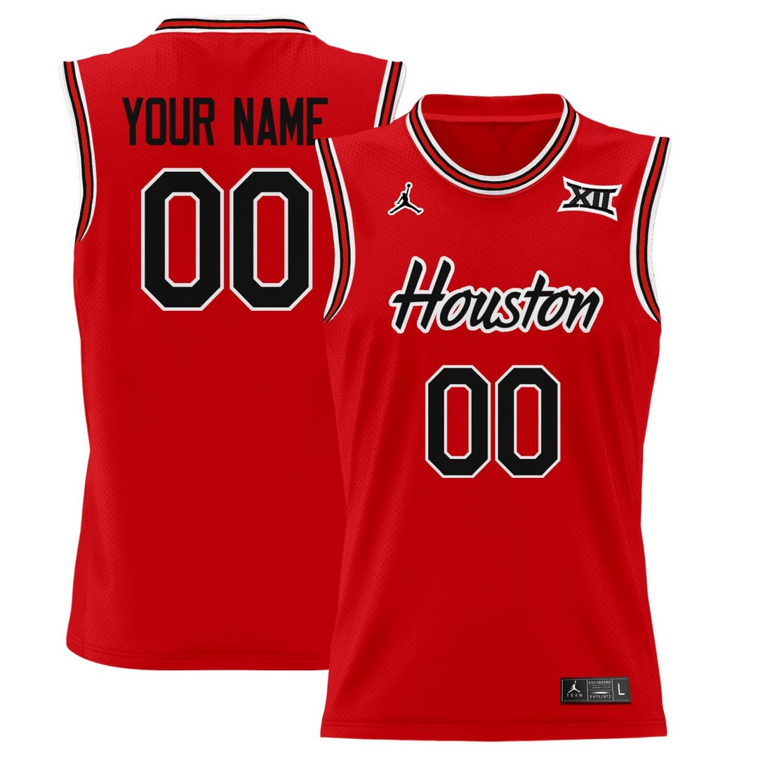 Houston Cougars Red Custom Jersey - All Stitched