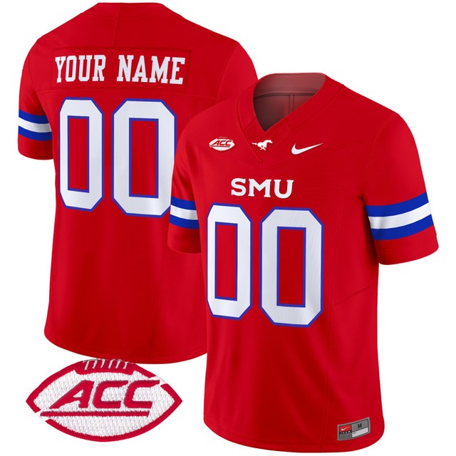 SMU Mustangs 2024 Vapor Limited Custom Jersey Red - All Stitched