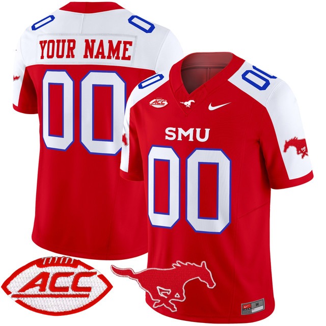 SMU Mustangs 2024 Vapor Limited Custom Jersey Red Alternate - All Stitched