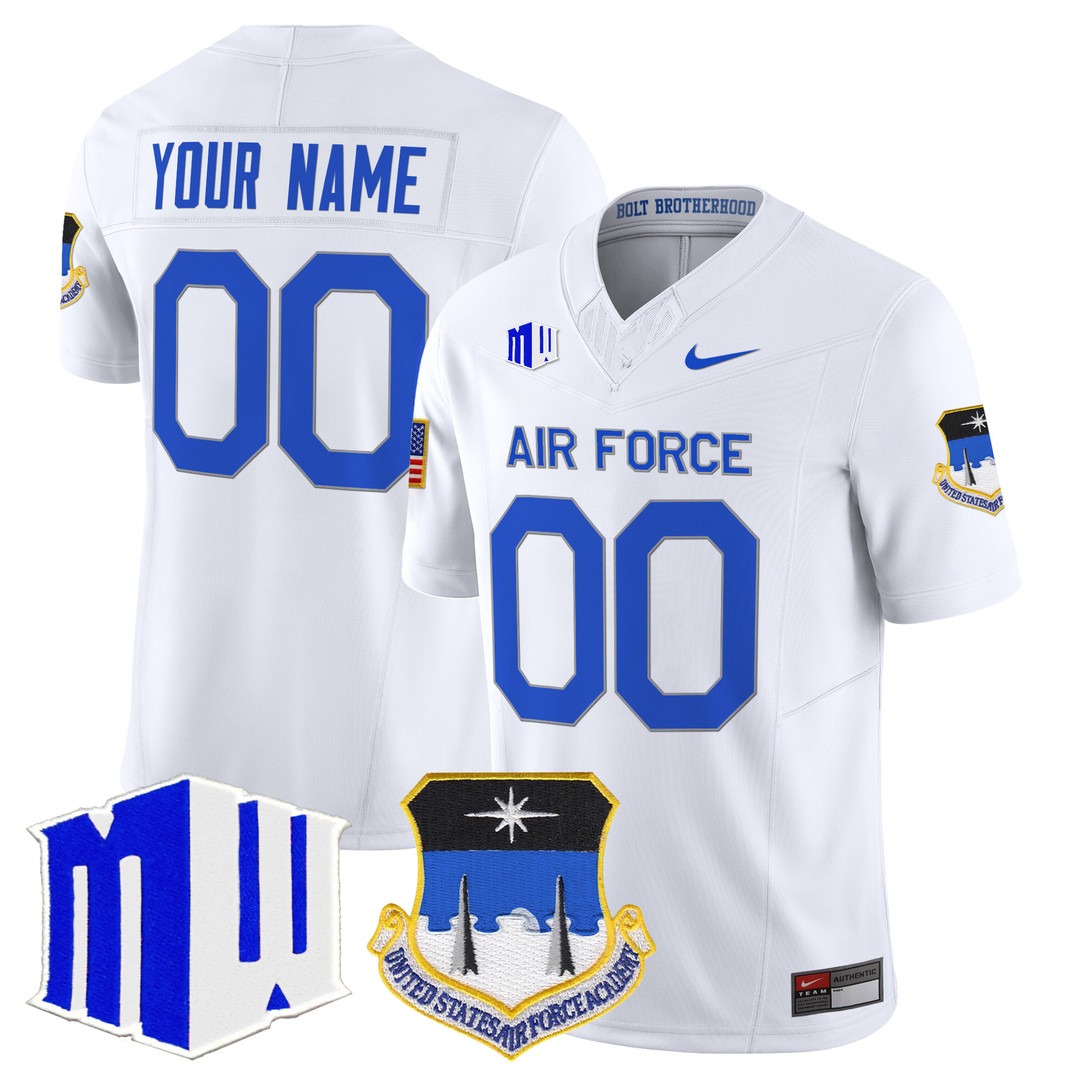 Air Force Falcons 2024 Vapor Limited Custom Jersey White - All Stitched
