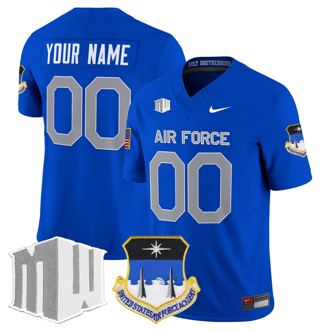 Air Force Falcons 2024 Vapor Limited Custom Jersey Royal - All Stitched