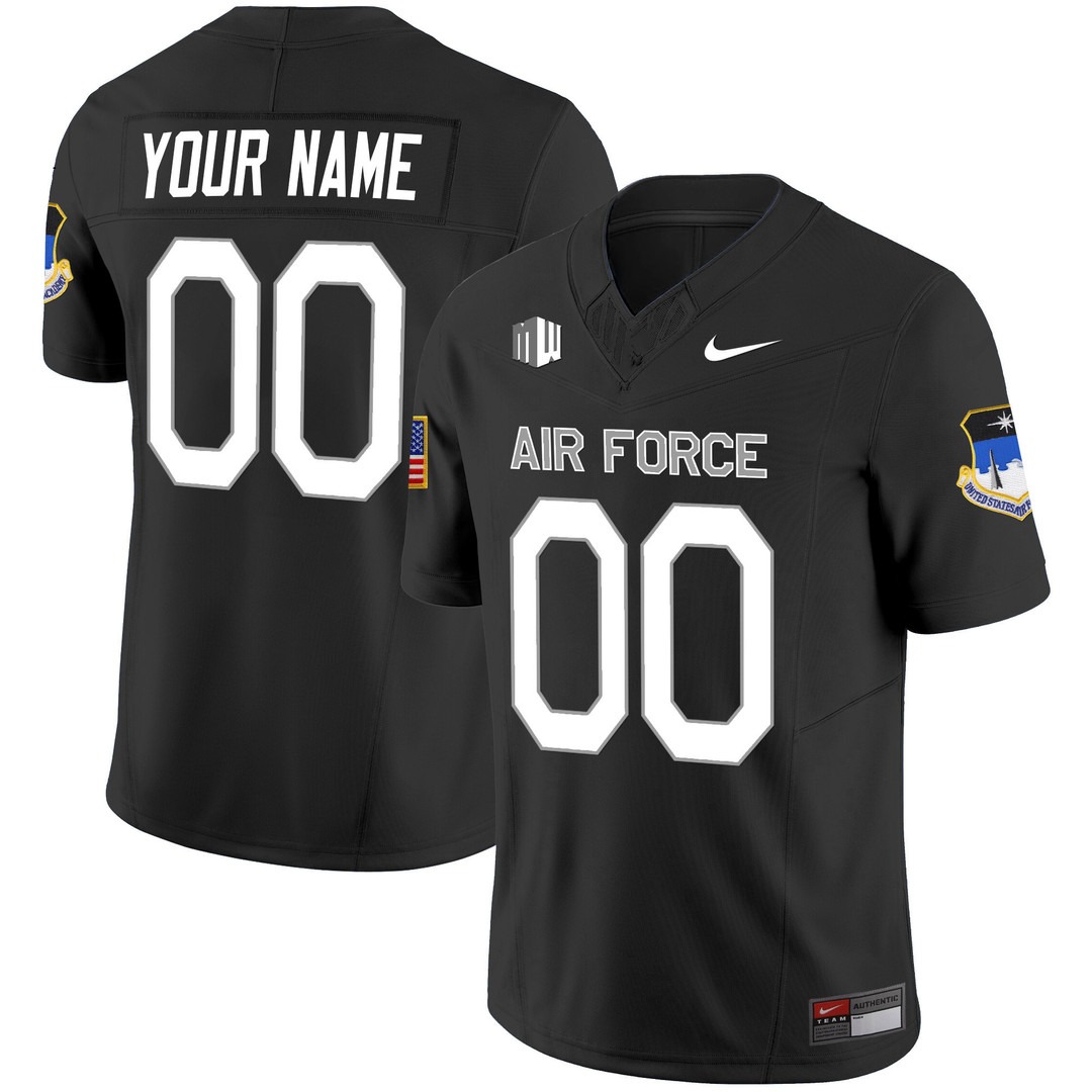 Air Force Falcons 2024 Vapor Limited Custom Jersey Black - All Stitched