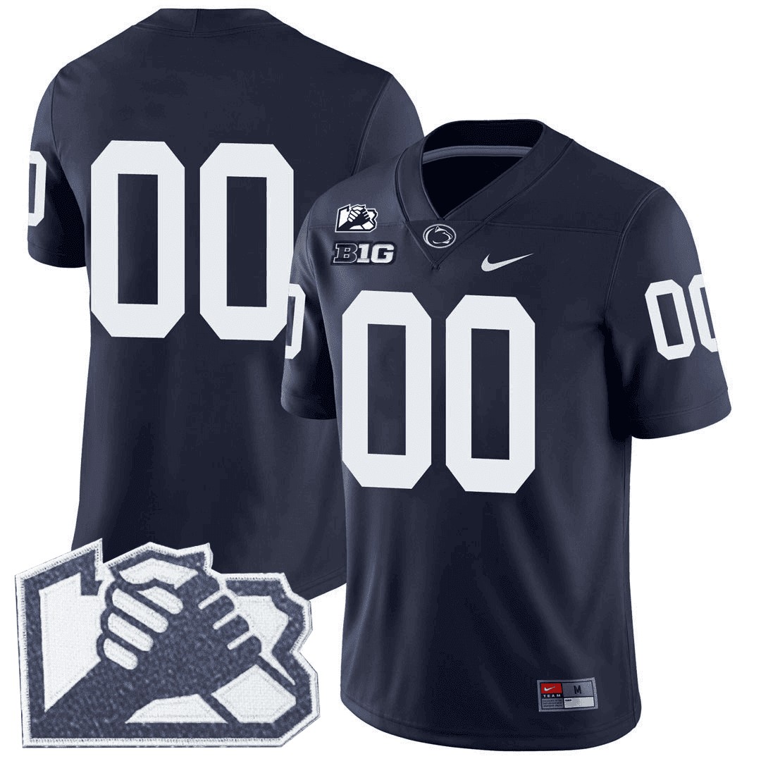 Penn State Nittany Lions Unity Patch Vapor Limited Custom Jersey Navy - All Stitched