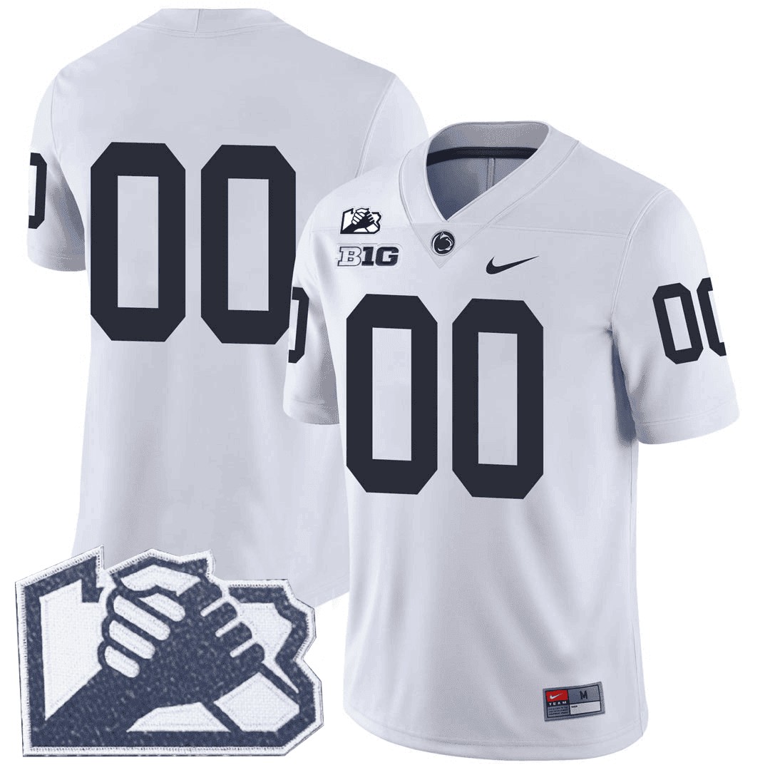 Penn State Nittany Lions Unity Patch Vapor Limited Custom Jersey White - All Stitched