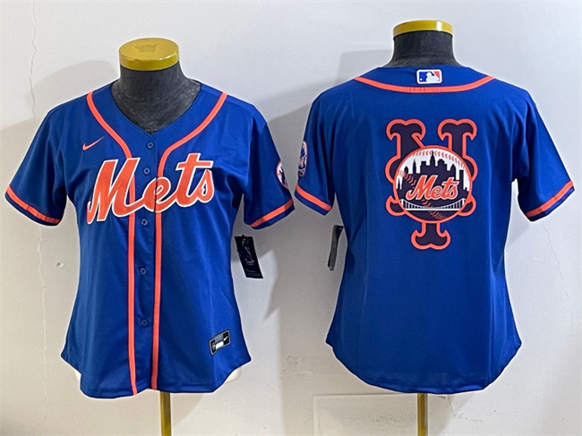 Youth New York Mets Team Big Logo Royal Cool Base Stitched Baseball Jerseys