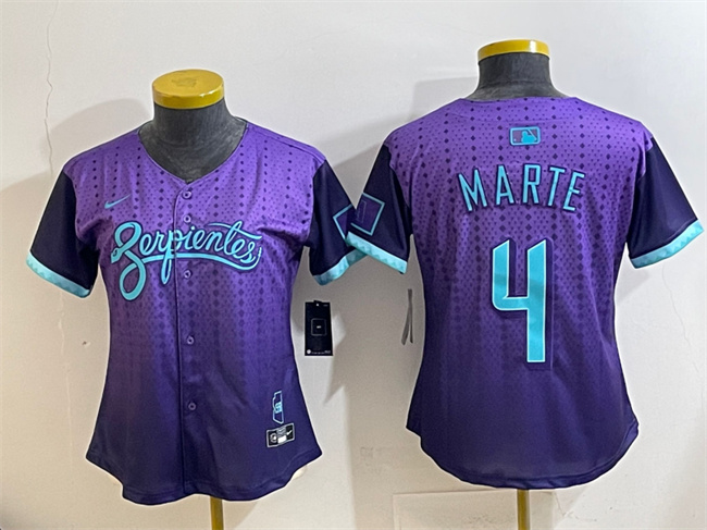 Women's Arizona Diamondbacks #4 Ketel Marte Purple 2025 City Connect Limited Stitched Baseball Jersey