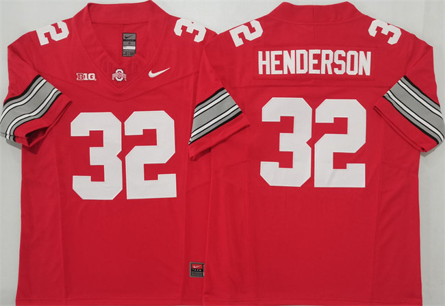 Men's Ohio State Buckeyes #32 TreVeyon Henderson Red 2025 F.U.S.E. Limited Stitched Jersey