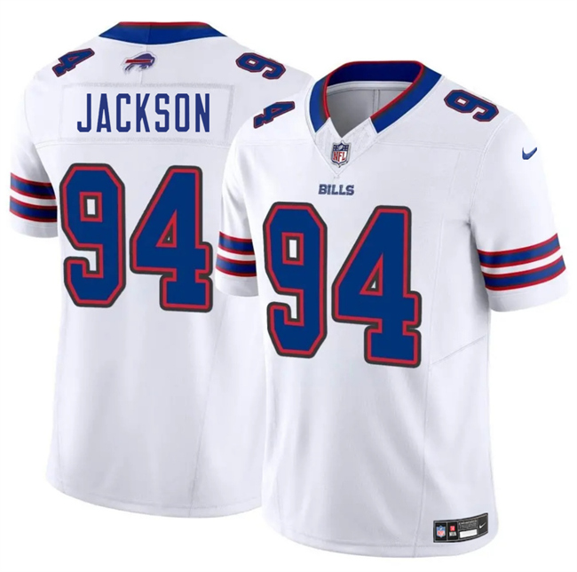 Men's Buffalo Bills #94 Landon Jackson White 2025 Draft F.U.S.E. Vapor Limited Stitched Football Jersey
