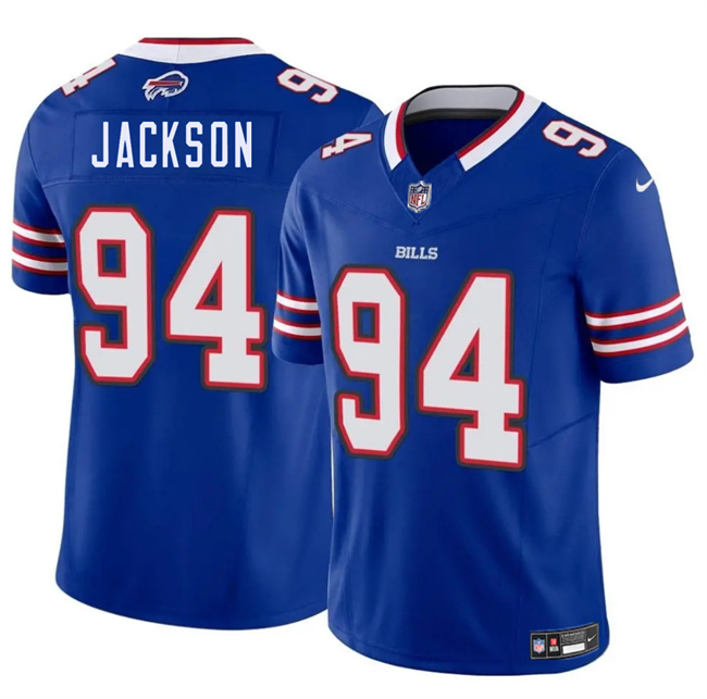 Men's Buffalo Bills #94 Landon Jackson Blue 2025 Draft F.U.S.E. Vapor Limited Stitched Football Jersey