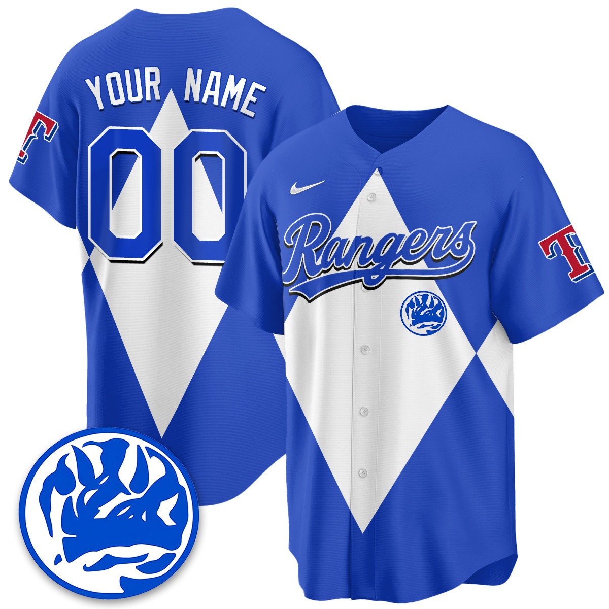 Texas Rangers Power Rangers Active Player Custom Royal Limited Jersey - All Stitched