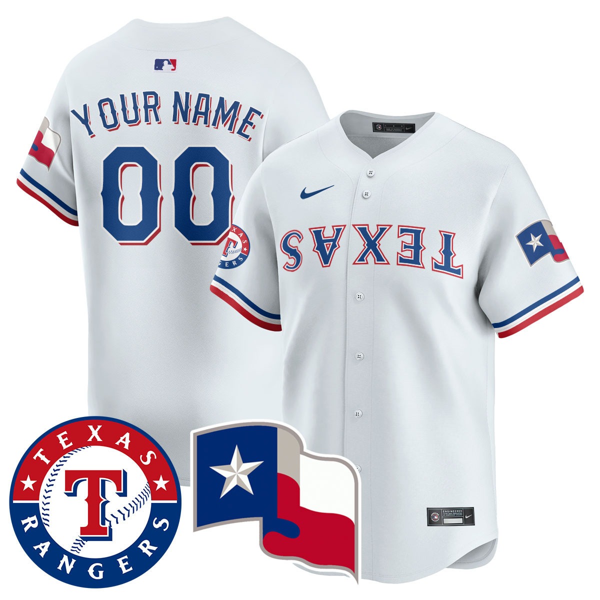 True Brvnd x Texas Rangers Active Player Custom White Limited Stitched Baseball Jersey