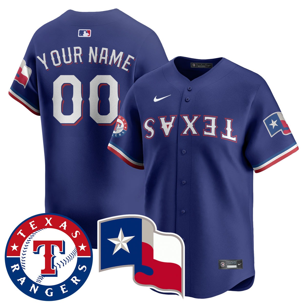 True Brvnd x Texas Rangers Active Player Custom Royal Limited Stitched Baseball Jersey